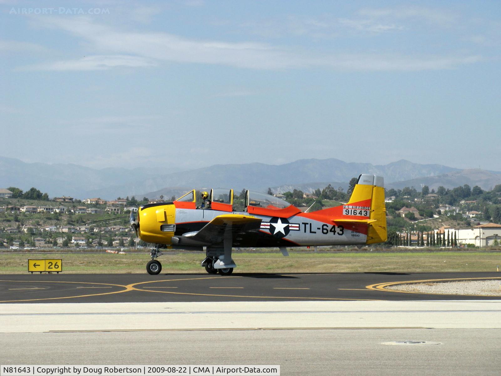 N81643, 1949 North American T-28A Trojan C/N 159-155 (49-1643), 1949 North American T-28A TROJAN, Wright R-1300-C7BA 800 Hp, taxi