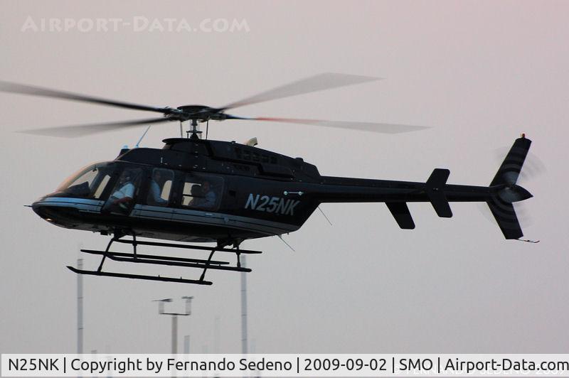 N25NK, 2008 Bell 407 C/N 53885, Heading to the South helipad at SMO.