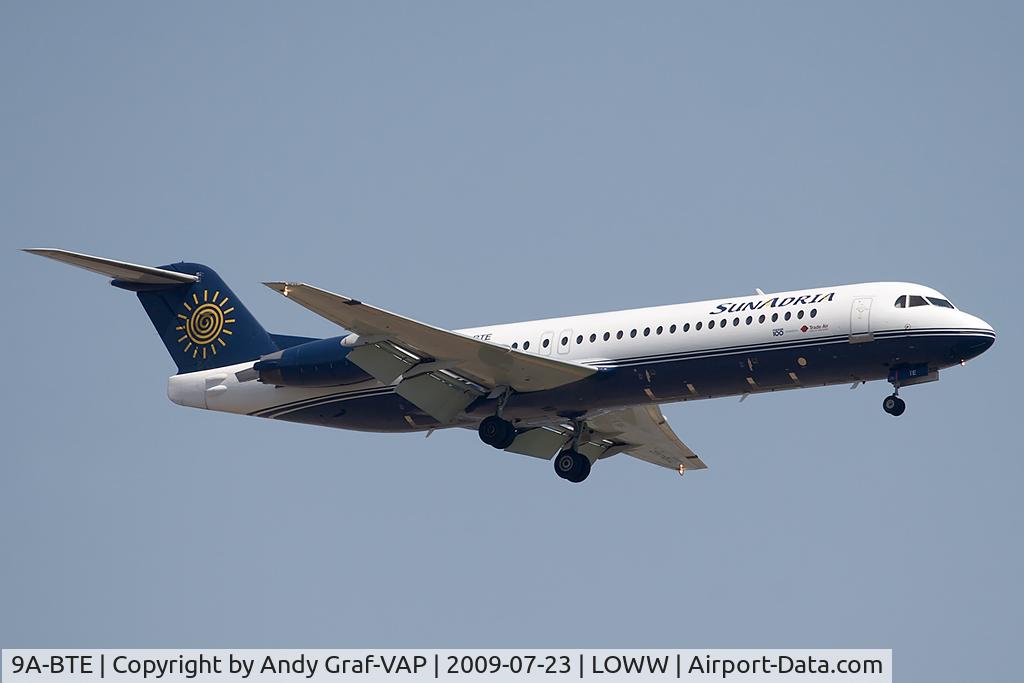9A-BTE, 1992 Fokker 100 (F-28-0100) C/N 11416, Sun Adria F100