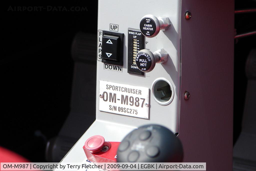 OM-M987, 2009 CZAW SportCruiser C/N 09SC275, Data plate off SportCruiser demonstrater
