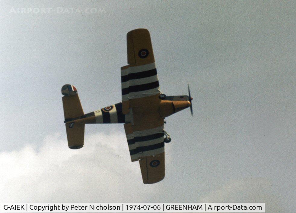 G-AIEK, 1946 Miles M38 Messenger 2A C/N 6339, Messenger 2A RG 333 on display at the 1974 Intnl Air Tattoo at RAF Greenham Common.
