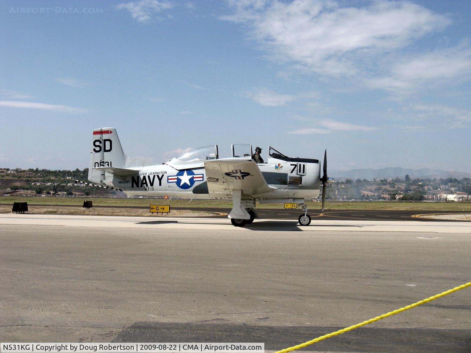 N531KG, 1954 North American T-28C Trojan Trojan C/N 226-108, 1954 North American T-28C TROJAN 'Tough Old Bird', Wright R-1820-86 Cyclone 1,425 Hp, taxi this way