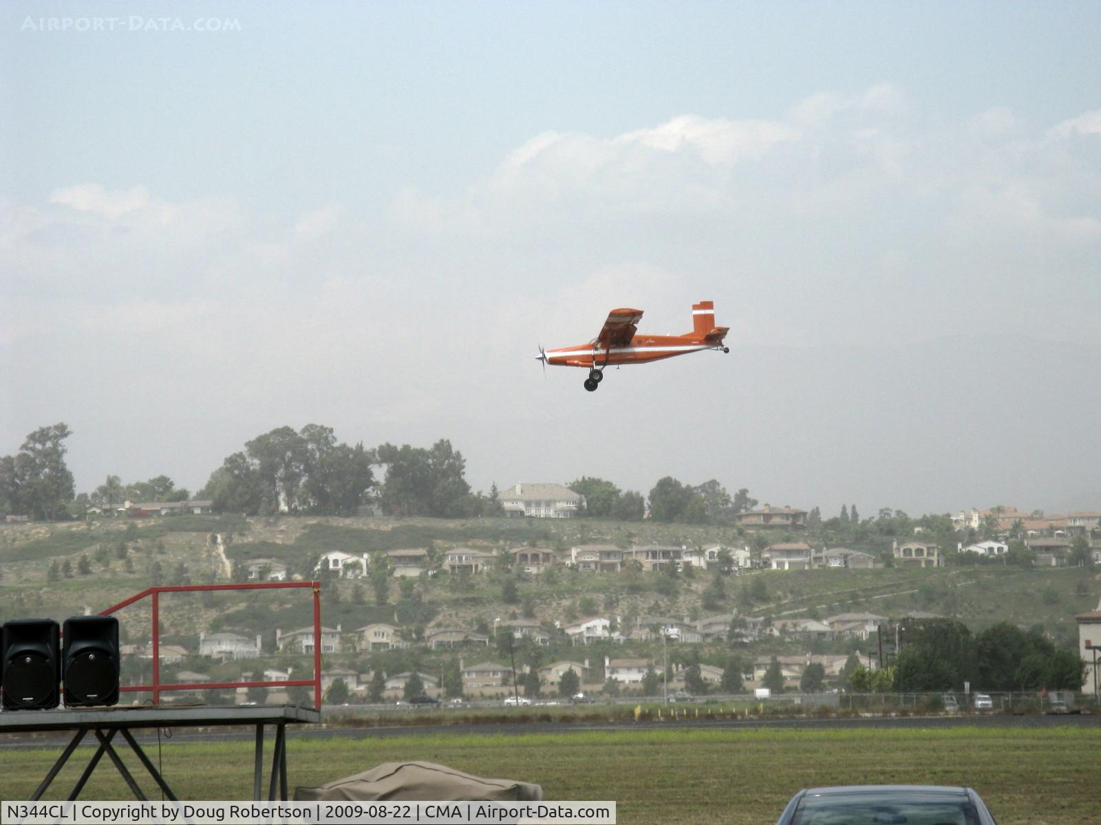 N344CL, 1968 Fairchild PC-6/C2-H2 Heli-Porter C/N 2019, 1968 Fairchild Heli-Porter PILATUS PC6/C-H2 TURBO PORTER STOL, Airesearch TPE 331 575 shp turboprop, on final for Rwy 26