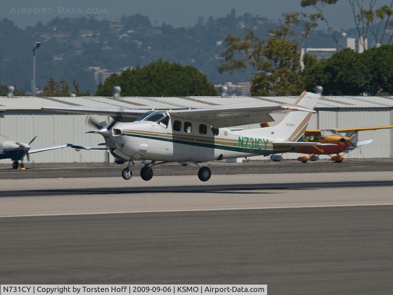 N731CY, 1979 Cessna P210N Pressurised Centurion C/N P21000442, N731CY arriving on RWY 21