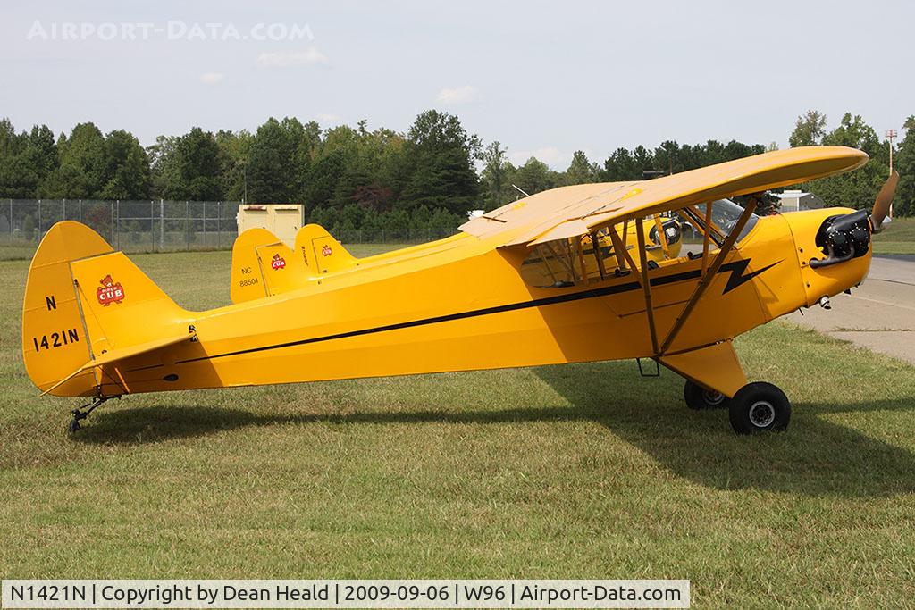 N1421N, 1947 Piper J3C-65 Cub Cub C/N 22946, 1947 Piper J-3C-65 Cub N1421N on display at New Kent County Airport, Virginia.