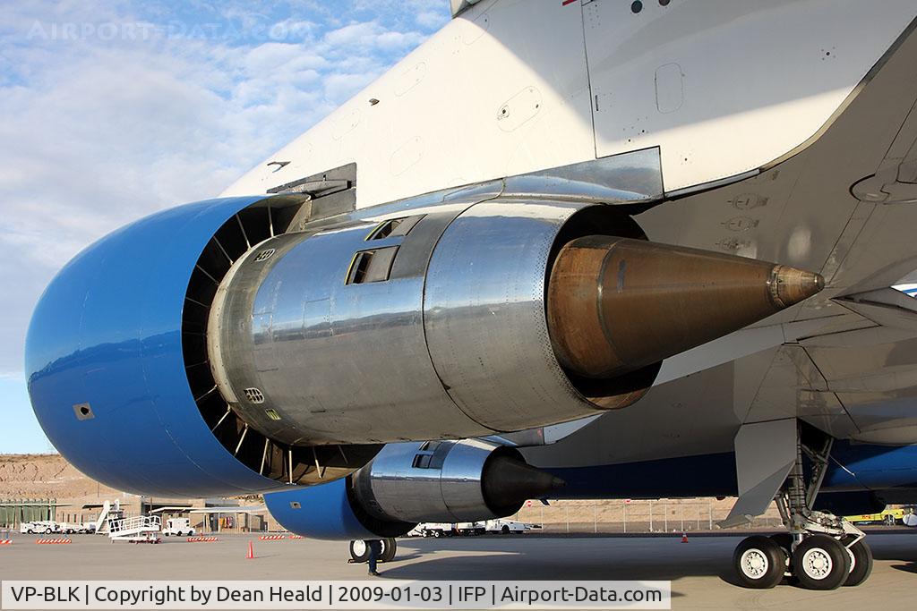 VP-BLK, 1979 Boeing 747SP-31 C/N 21961, Under the left wing of VP-BLK. This plane is immaculate.