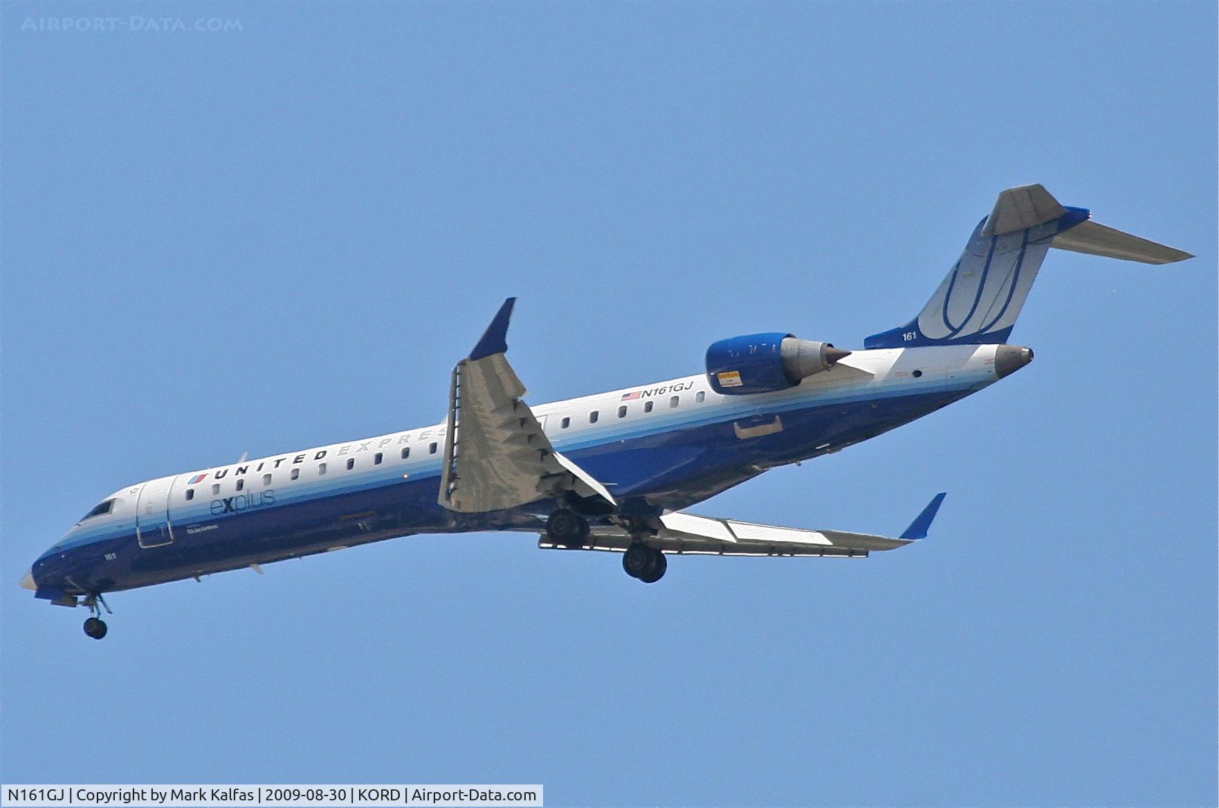 N161GJ, 2006 Bombardier CRJ-550 (CL-600-2C11) C/N 10253, Go Jet Airlines United Express CL-600-2C10, 4R approach KORD