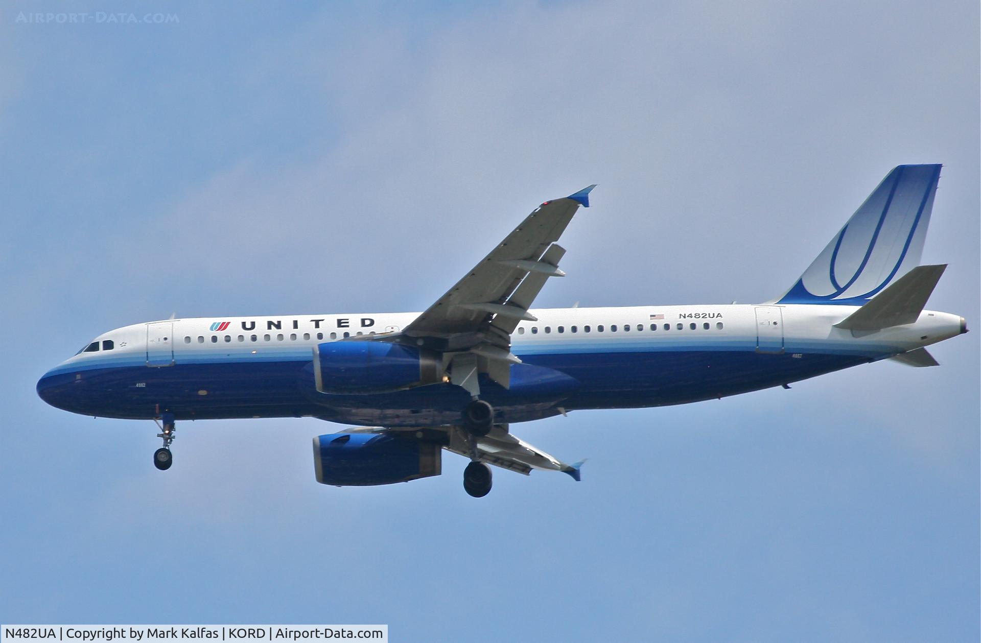 N482UA, 2001 Airbus A320-232 C/N 1584, United Airlines A320-232, N482UA, 4R approach KORD