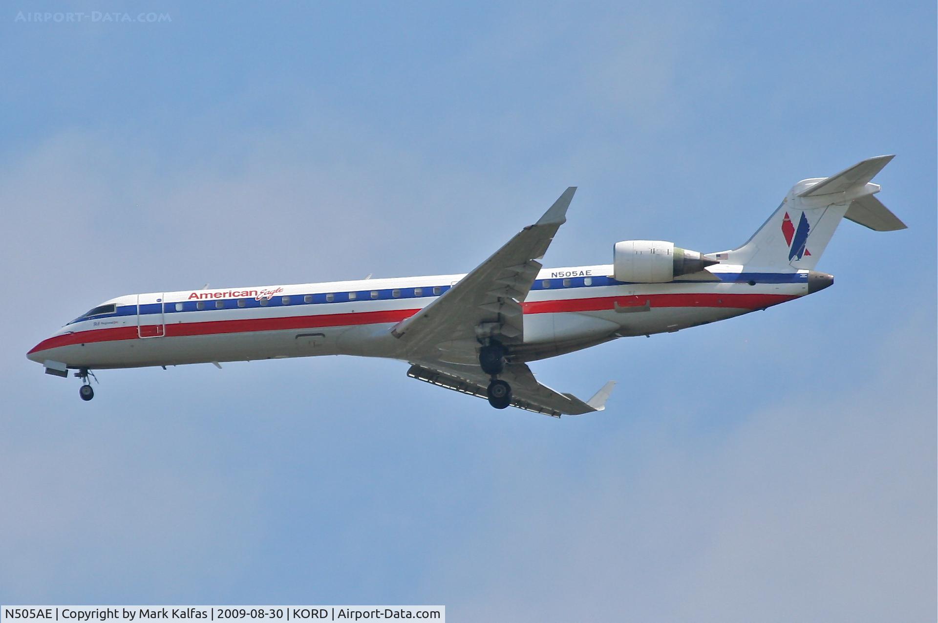 N505AE, 2002 Bombardier CRJ-701 (CL-600-2C10) Regional Jet C/N 10053, American EagleCL-600-2C10, N505AE 4R approach KORD