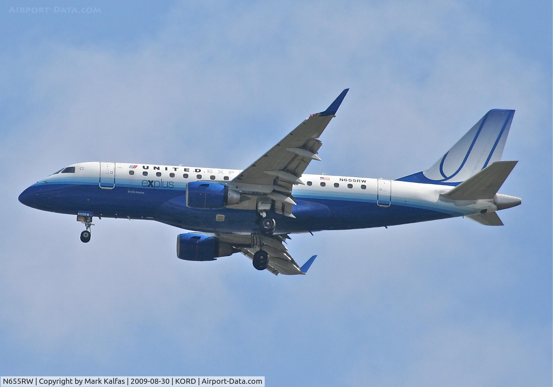 N655RW, 2005 Embraer 170SE (ERJ-170-100SE) C/N 17000105, Shuttle America (United Express)ERJ 170-100 SE, N655RW 4R approach KORD