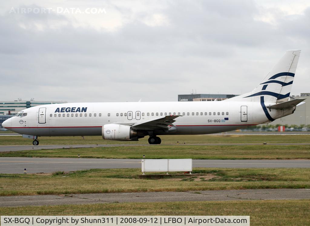 SX-BGQ, 1991 Boeing 737-4Y0 C/N 25177, Taxiing holding point rwy 32R for departure...