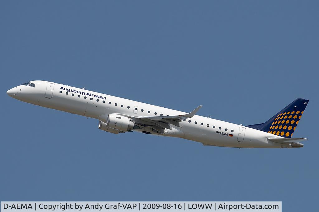 D-AEMA, 2009 Embraer 195LR (ERJ-190-200LR) C/N 19000290, Augsburg Airways EMB195