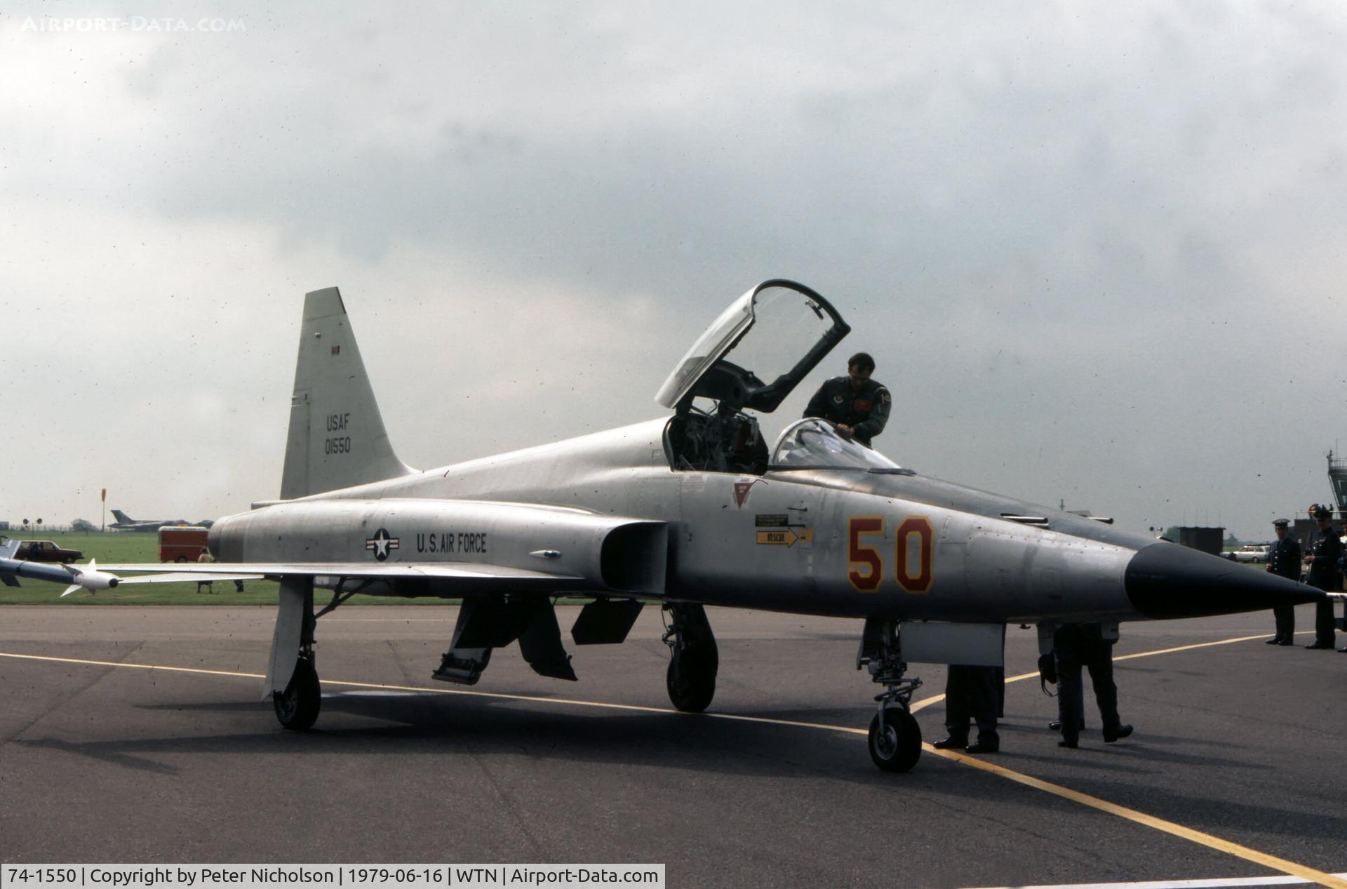 74-1550, 1974 Northrop F-5E Tiger II C/N R.1208, F-5E Tiger II of 527th  Tactical Fighter Training Aggressor Squadron at the 1979 Waddington Airshow.