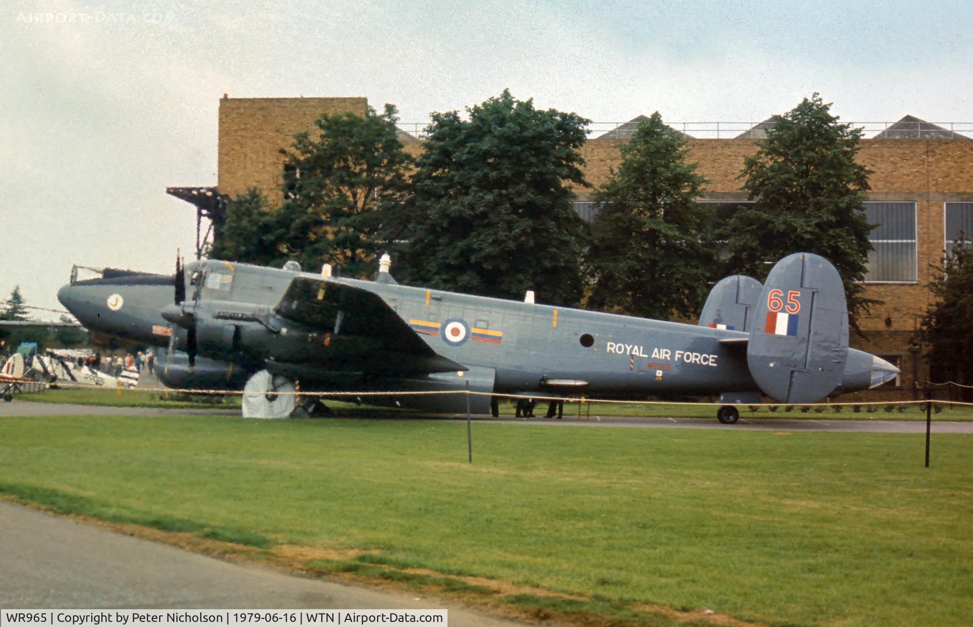 WR965, 1954 Avro 716 Shackleton AEW.2 C/N Not found WR965, Shackleton AEW.2 of 8 Squadron on display at the 1979 Waddington Airshow.
