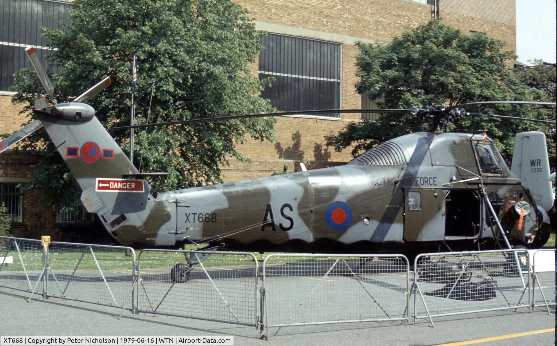 XT668, 1966 Westland Wessex HC.2 C/N WA536, Wessex HC.2 of 72 Squadron in the static park at the 1979 Waddington Airshow.