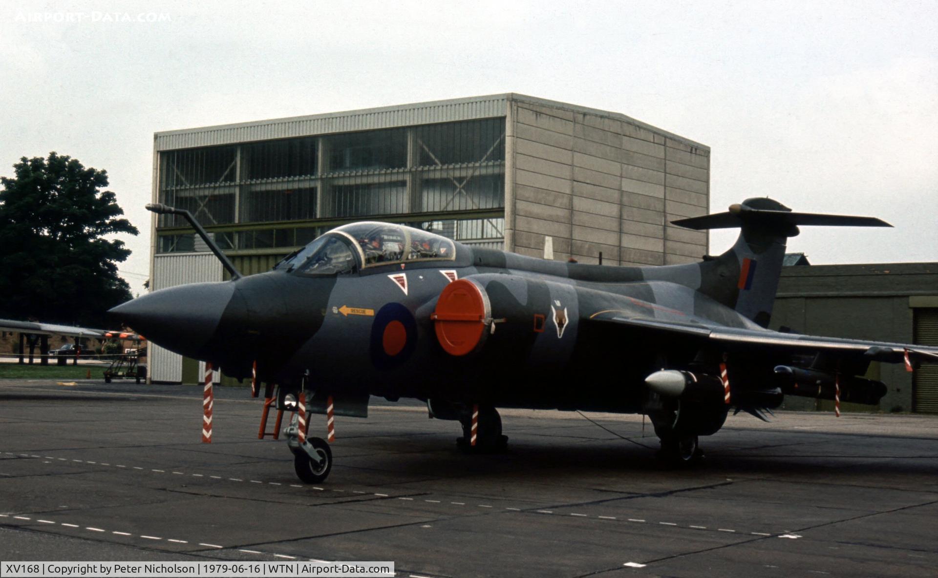 XV168, 1966 Hawker Siddeley Buccaneer S.2B C/N B3-09-66, Another view of the 12 Squadron Buccaneer S.2B in the static park at the 1979 Waddington Airshow.