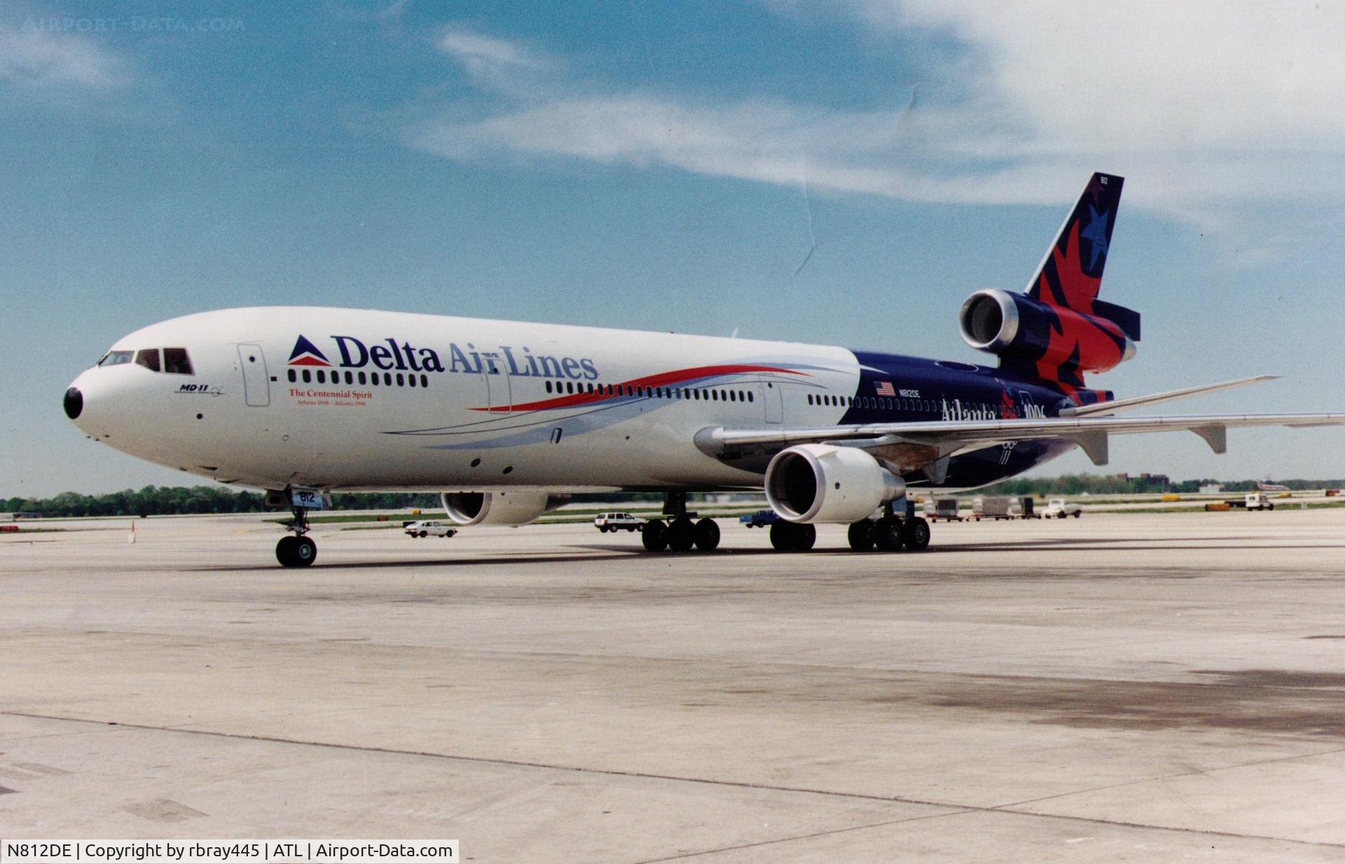 N812DE, 1996 McDonnell Douglas MD-11F C/N 48601, 1996 OLYMPIC FLAME LIVERY