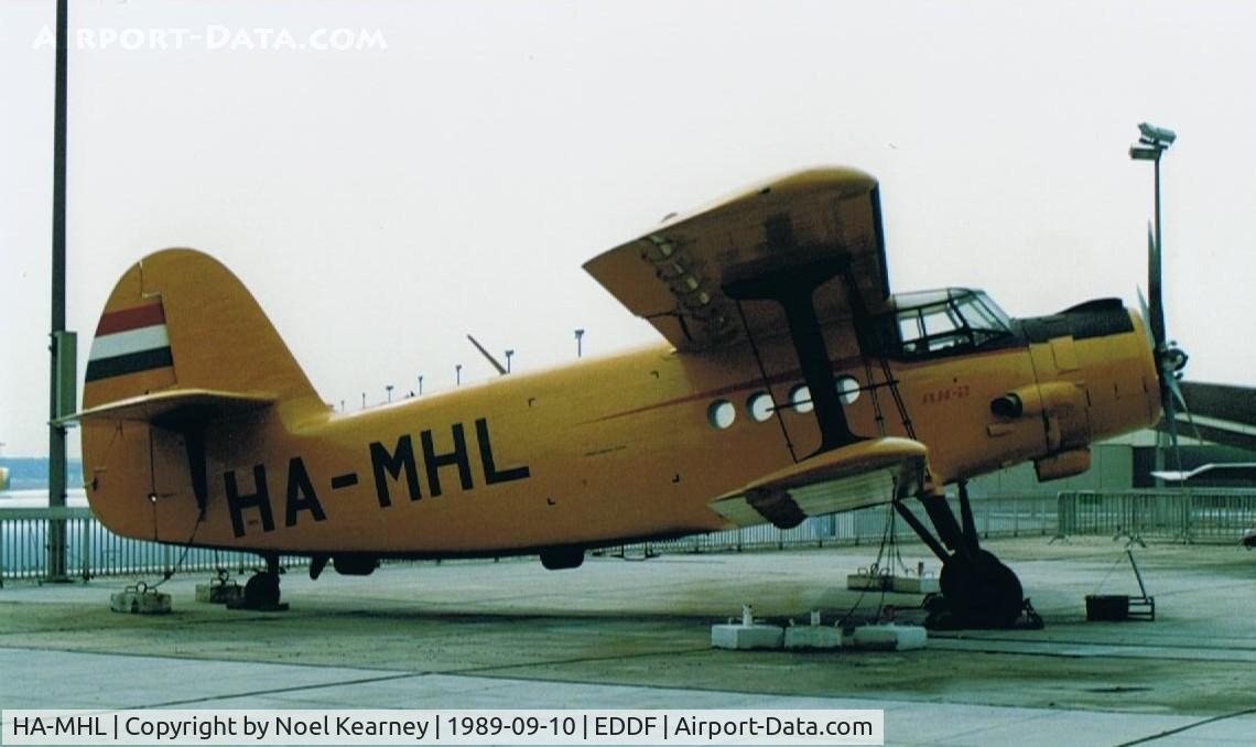 HA-MHL, Antonov An-2R C/N 1G123-02, AN-2 Displayed on spectator's area, since removed. (scanned image.)