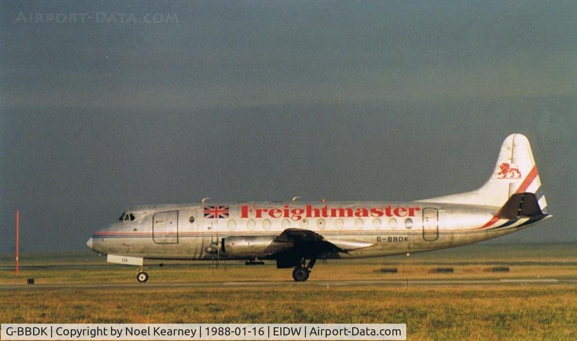 G-BBDK, 1958 Vickers Viscount 808 C/N 291, Departing off Rwy 28 (Scanned image)