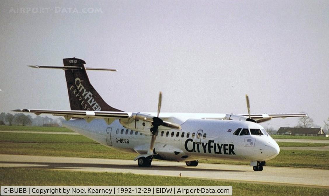 G-BUEB, 1992 ATR 42-320 C/N 304, Taxi-ing for departure off Rwy 10 (Scanned image)