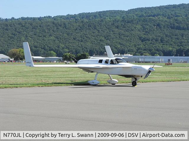 N770JL, 2003 Rutan Defiant C/N 61, Parked in Dansville, NY at the Fly-In Breakfast.