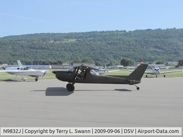 N9832J, 1975 Cessna A150M Aerobat C/N A1500641, Taxing at Dansville, NY at the Fly-In Breakfast.
