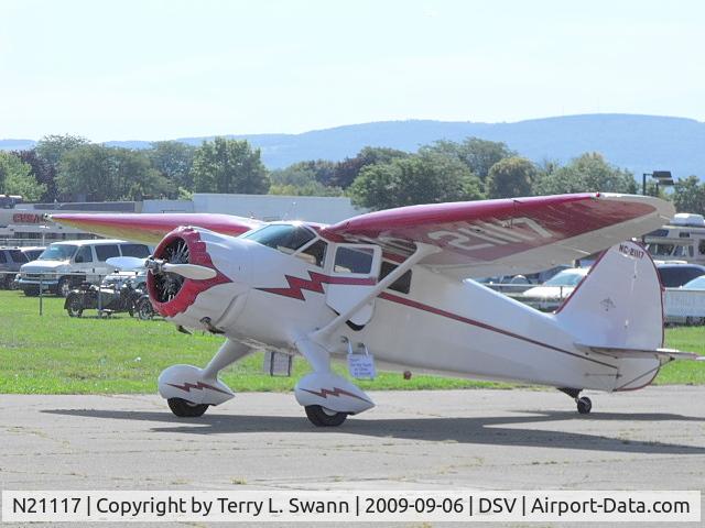 N21117, 1939 Stinson SR-9C Reliant C/N 5371, Parked in Dansville, NY at the Fly-In Breakfast.