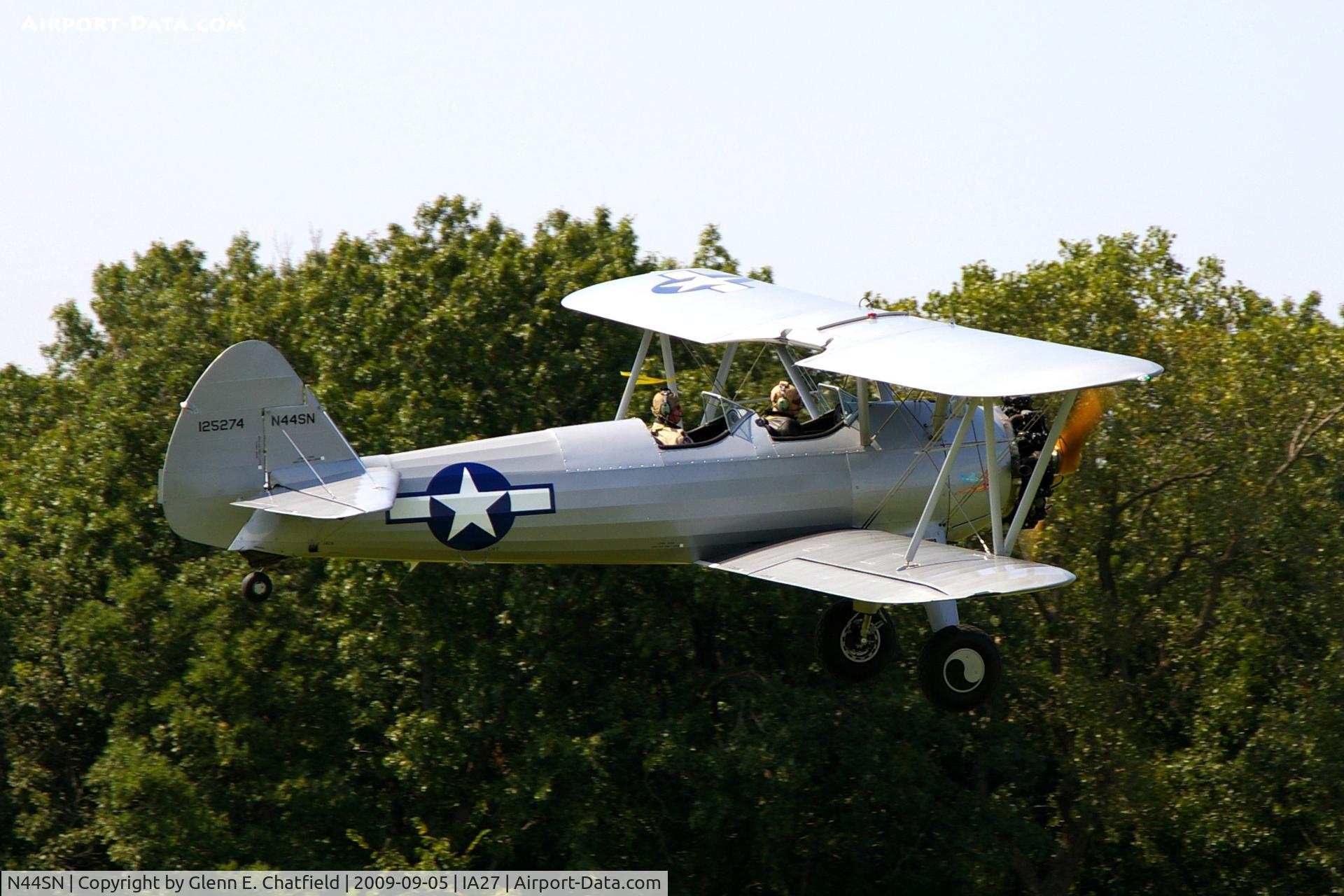 N44SN, 1941 Boeing A75N1(PT17) C/N 75-2763, At the Antique Airplane Association Fly In, PT-17 41-25274