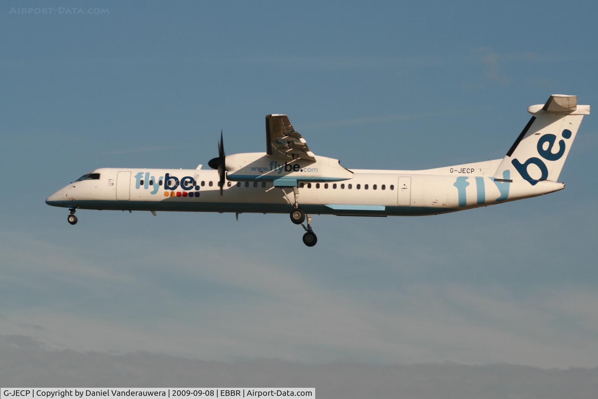 G-JECP, 2006 De Havilland Canada DHC-8-402Q Dash 8 C/N 4136, arrival of flight BE1841 to rwy 25L