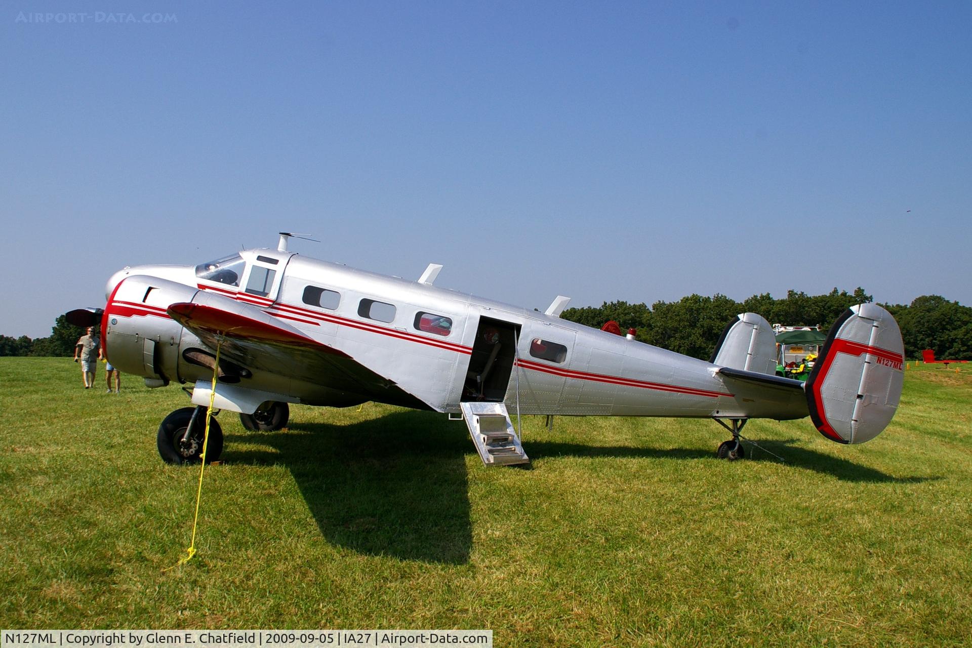 N127ML, 1946 Beech D18S C/N A-212, At the Antique Airplane Association Fly In