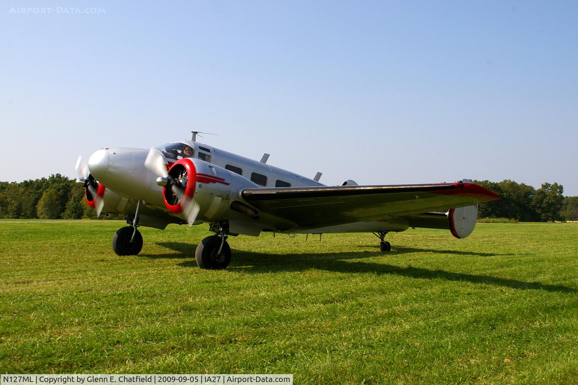 N127ML, 1946 Beech D18S C/N A-212, At the Antique Airplane Association Fly In