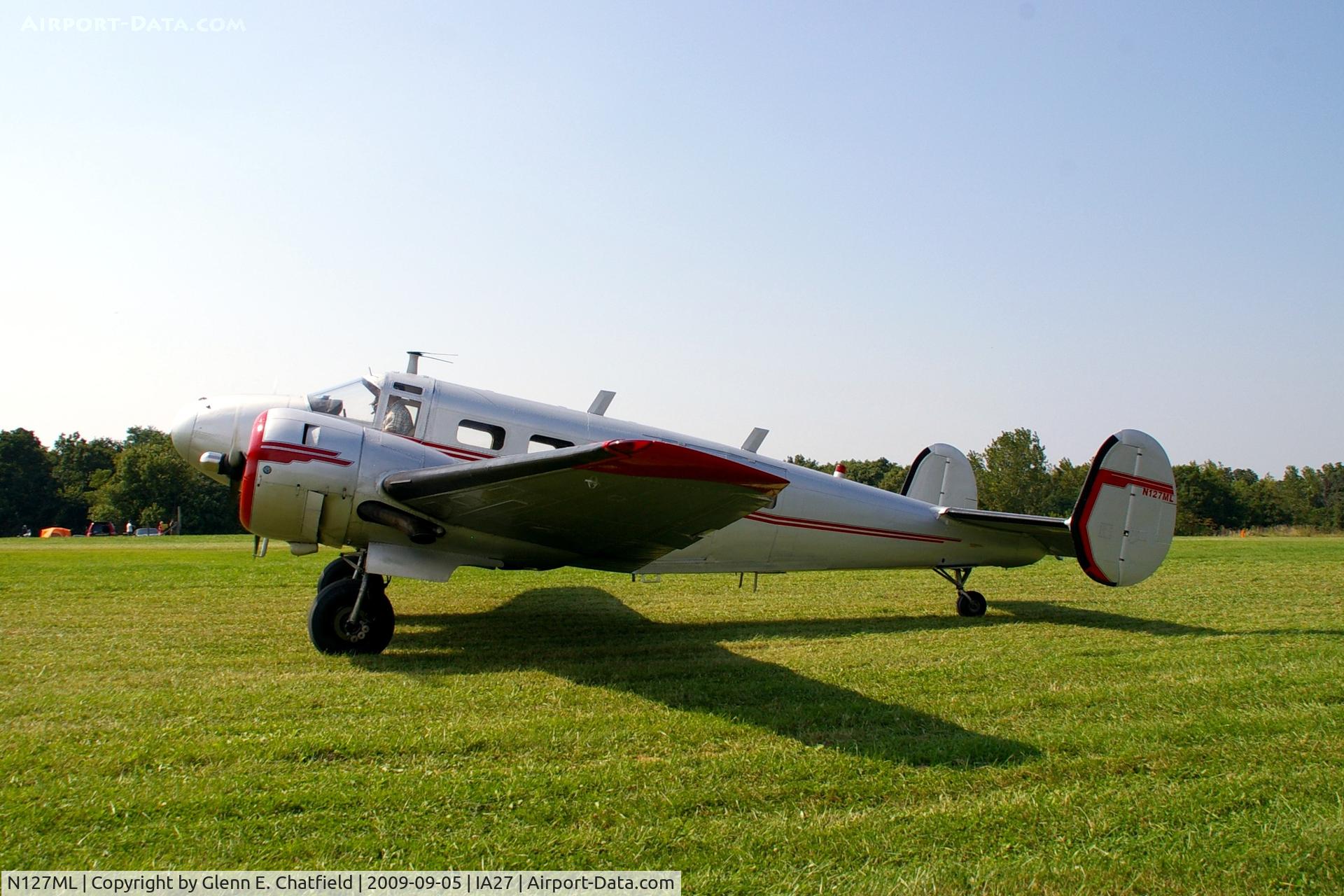 N127ML, 1946 Beech D18S C/N A-212, At the Antique Airplane Association Fly In