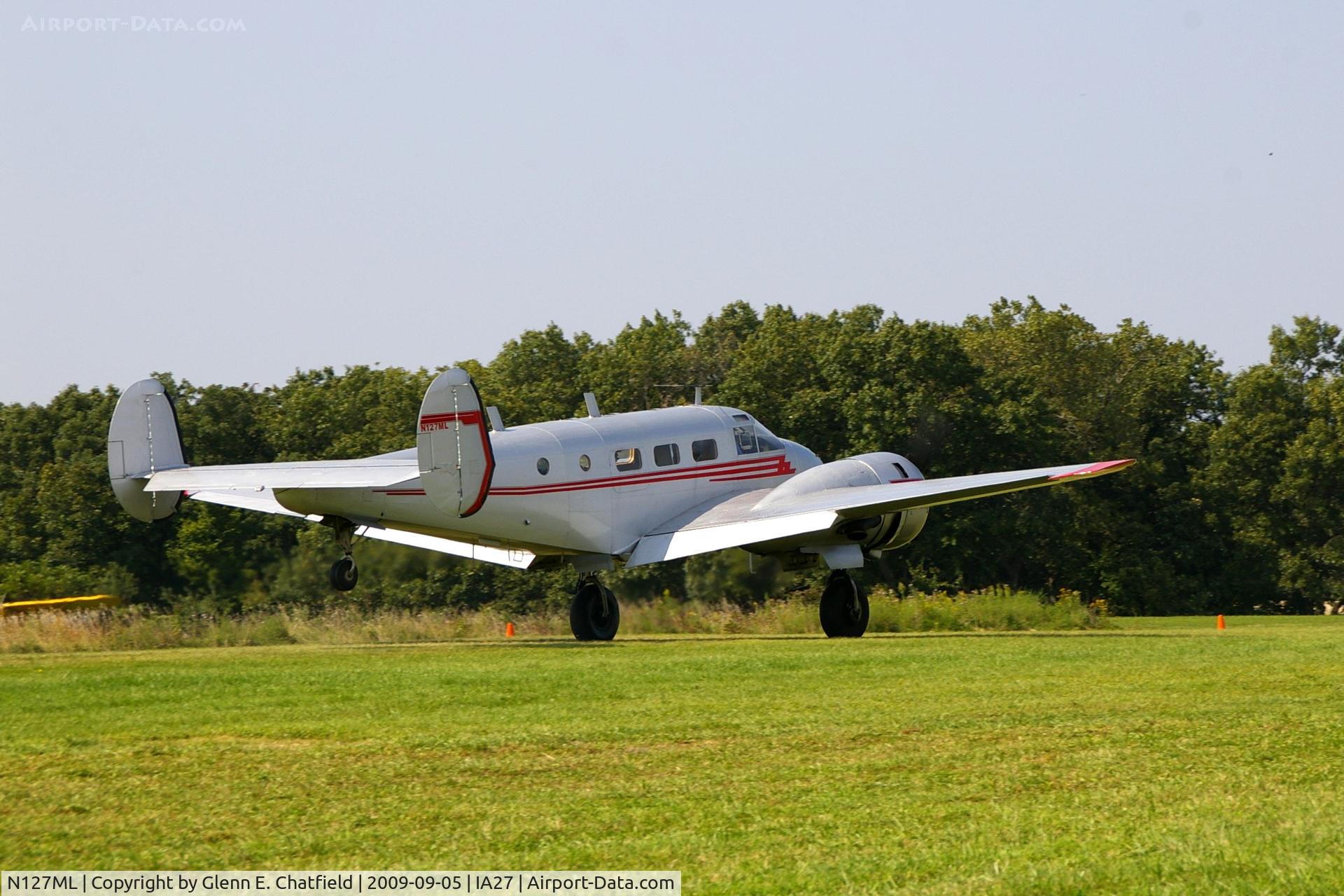 N127ML, 1946 Beech D18S C/N A-212, At the Antique Airplane Association Fly In