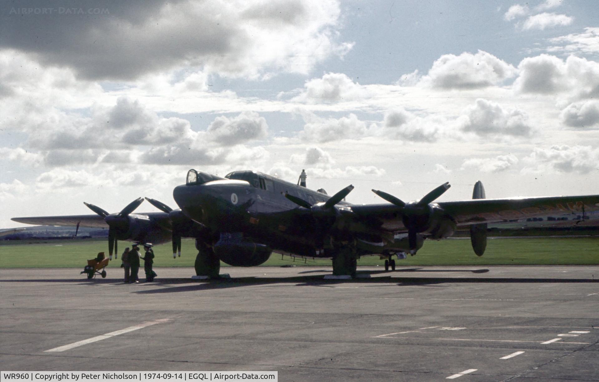 WR960, 1954 Avro 716 Shackleton AEW.2 C/N Not found WR960, Now a museum exhibit, this Shackleton AEW.2 of 8 Squadron attended the 1974 RAF Leuchars Airshow.