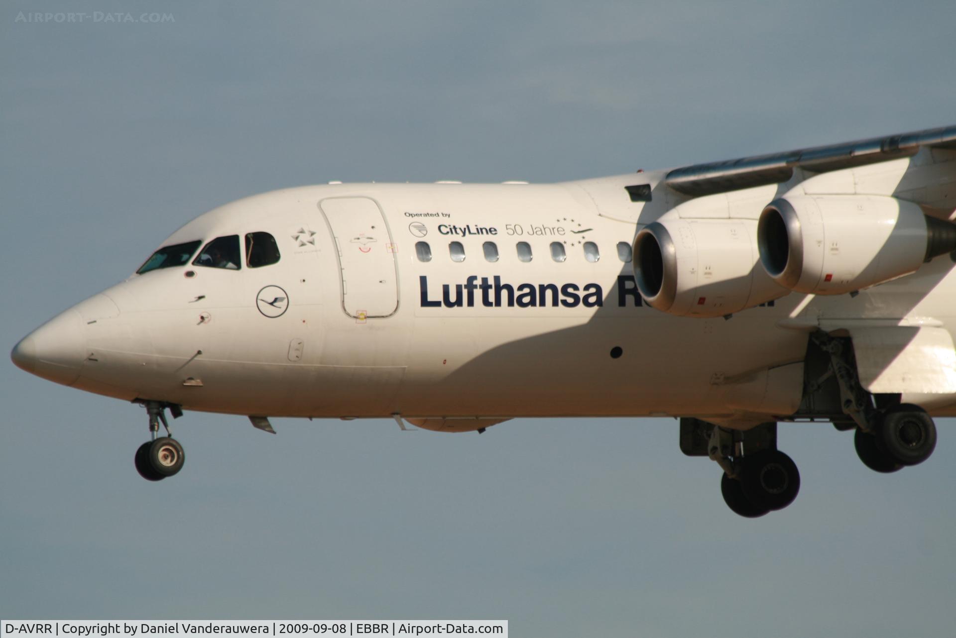 D-AVRR, 1997 BAE Systems Avro 146-RJ85 C/N E.2317, arrival of flight LH4602 to rwy 25L
