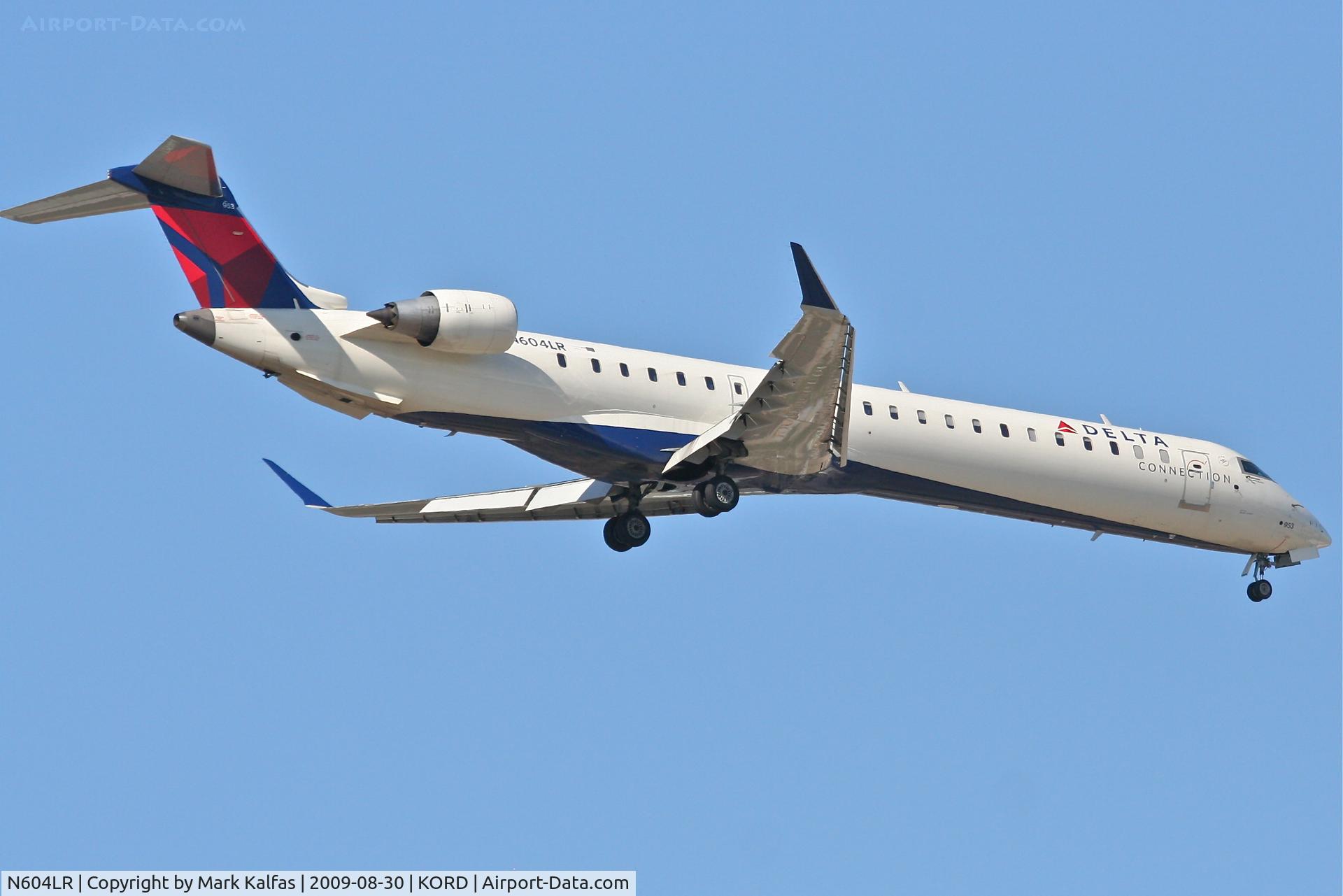 N604LR, 2007 Bombardier CRJ-900ER (CL-600-2D24) C/N 15152, Freedom Airlines/Delta Connection Bombardier CRJ-900ER, N604LR RWY 10 approach KORD