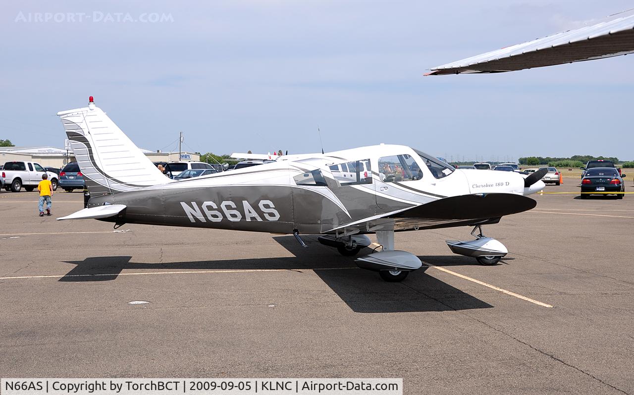 N66AS, 1968 Piper PA-28-180 C/N 28-4939, Cherokee 180 on the GA Ramp at Warbirds on Parade 2009.