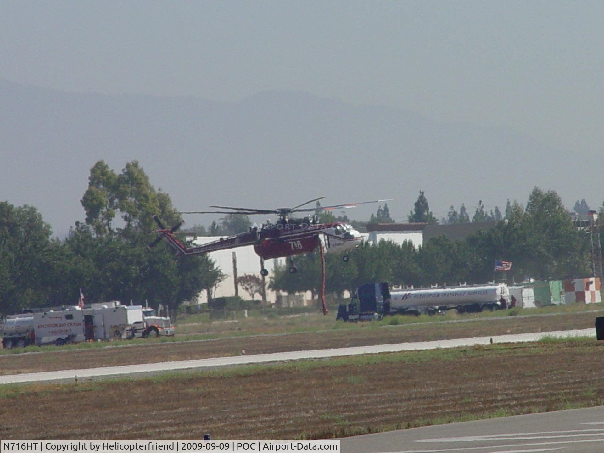 N716HT, 1969 Sikorsky CH-54B Tarhe C/N 64-092, Landing at northside Brackett helitanker parking