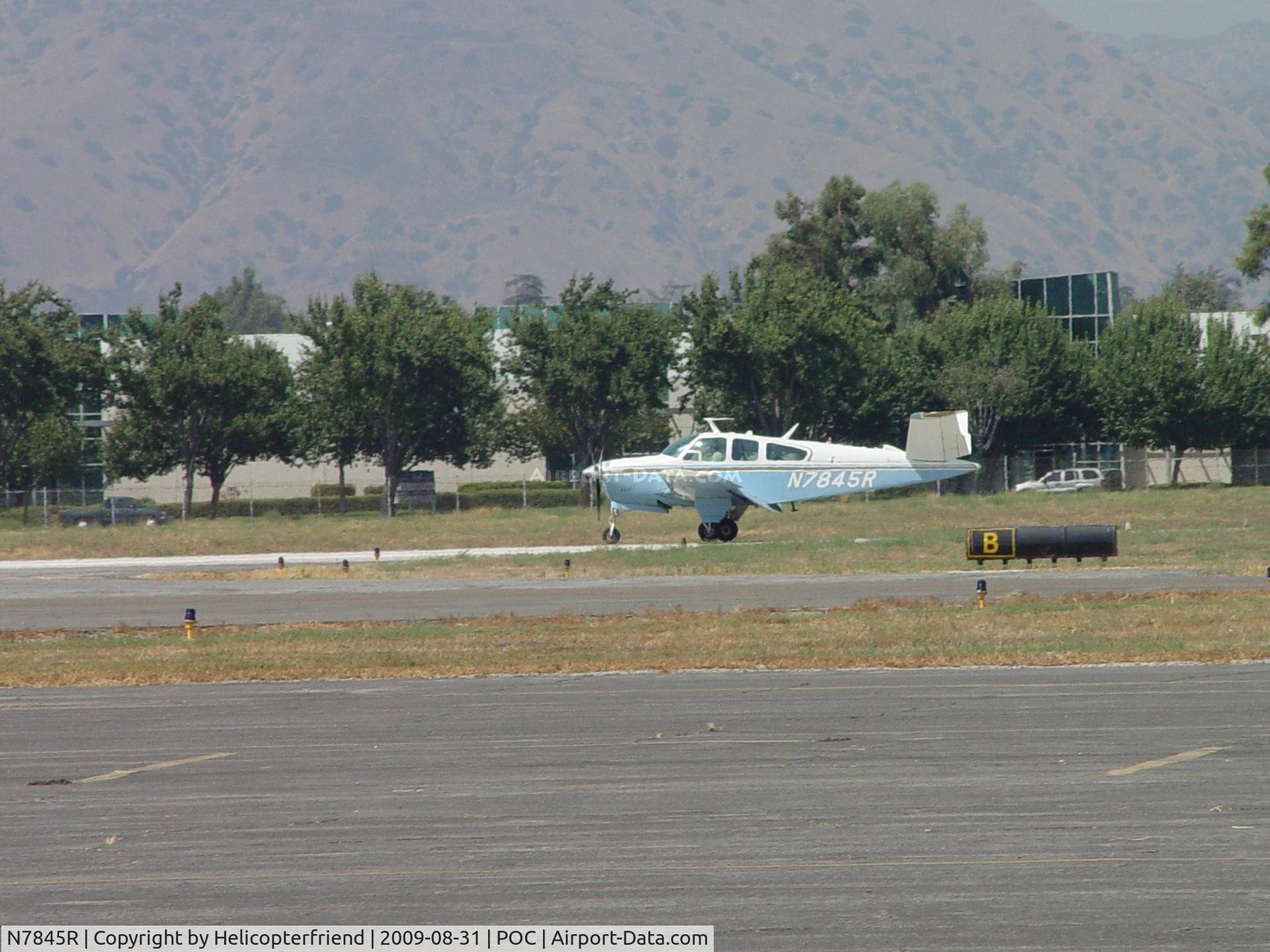 N7845R, 1968 Beech V35A Bonanza C/N D-8908, Rolling out after landing