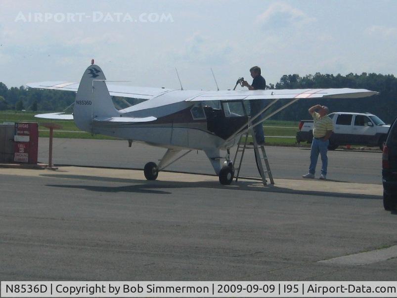 N8536D, 1957 Piper PA-22-160 Tri Pacer C/N 22-5768, Fueling up at Kenton, Ohio