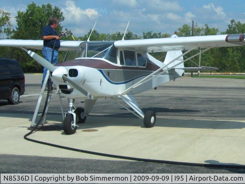 N8536D, 1957 Piper PA-22-160 Tri Pacer C/N 22-5768, Fueling up at Kenton, Ohio