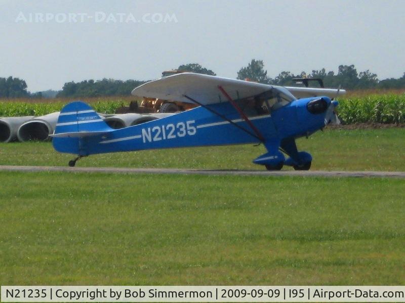 N21235, 1938 Taylorcraft BC-65 C/N 1025, Arriving at Kenton, Ohio
