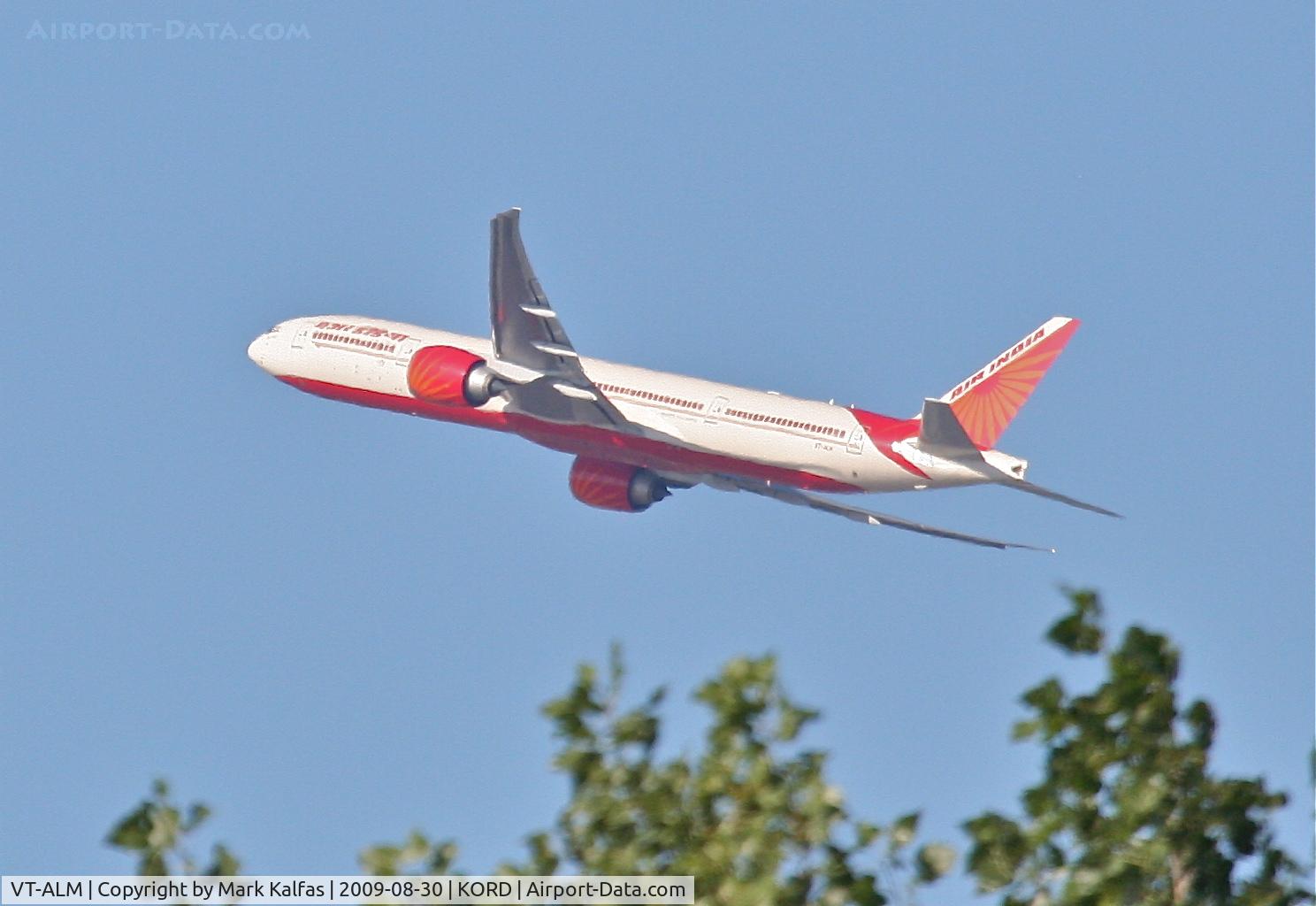 VT-ALM, 2008 Boeing 777-337/ER C/N 36311, Air India Boeing B777-337ER, VT-ALM RWY 32L departure KORD
