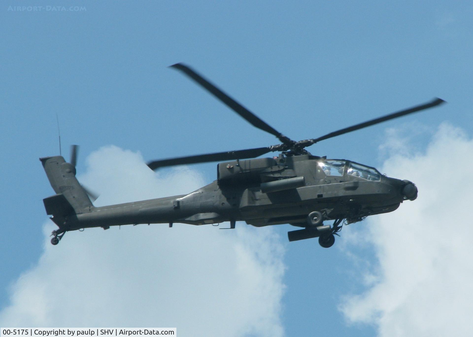 00-5175, Boeing AH-64D Longbow Apache C/N PVD175, Just lifted off from the Shreveport Regional airport.