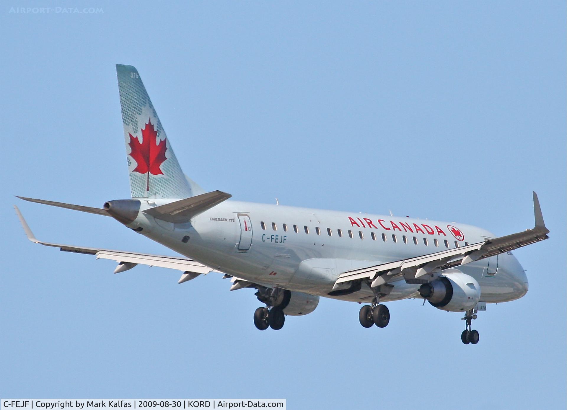 C-FEJF, 2005 Embraer 175SU (ERJ-170-200SU) C/N 17000091, Air Canada Embraer ERJ 170-200 SU, C-JEJF RWY 10 approach KORD