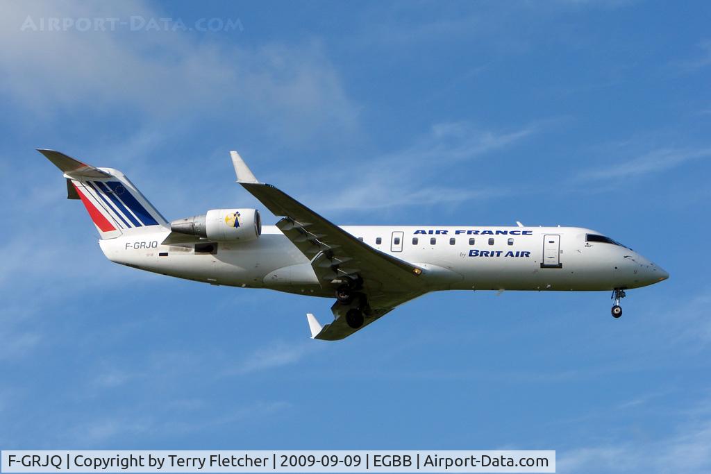 F-GRJQ, 1999 Canadair CRJ-100ER (CL-600-2B19) C/N 7321, Brit Air / Air France CLRJ arriving at BHX