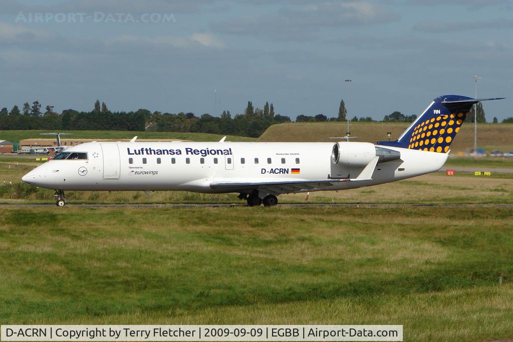 D-ACRN, 2001 Canadair CRJ-200LR (CL-600-2B19) C/N 7486, Eurowings CRJ-200 at Birmingham UK