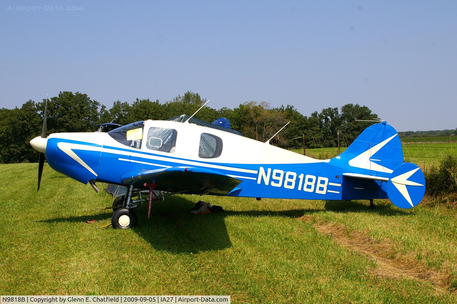N9818B, 1958 Bellanca 14-19-2 Cruisair Senior C/N 4070, At the Antique Airplane Association Fly In