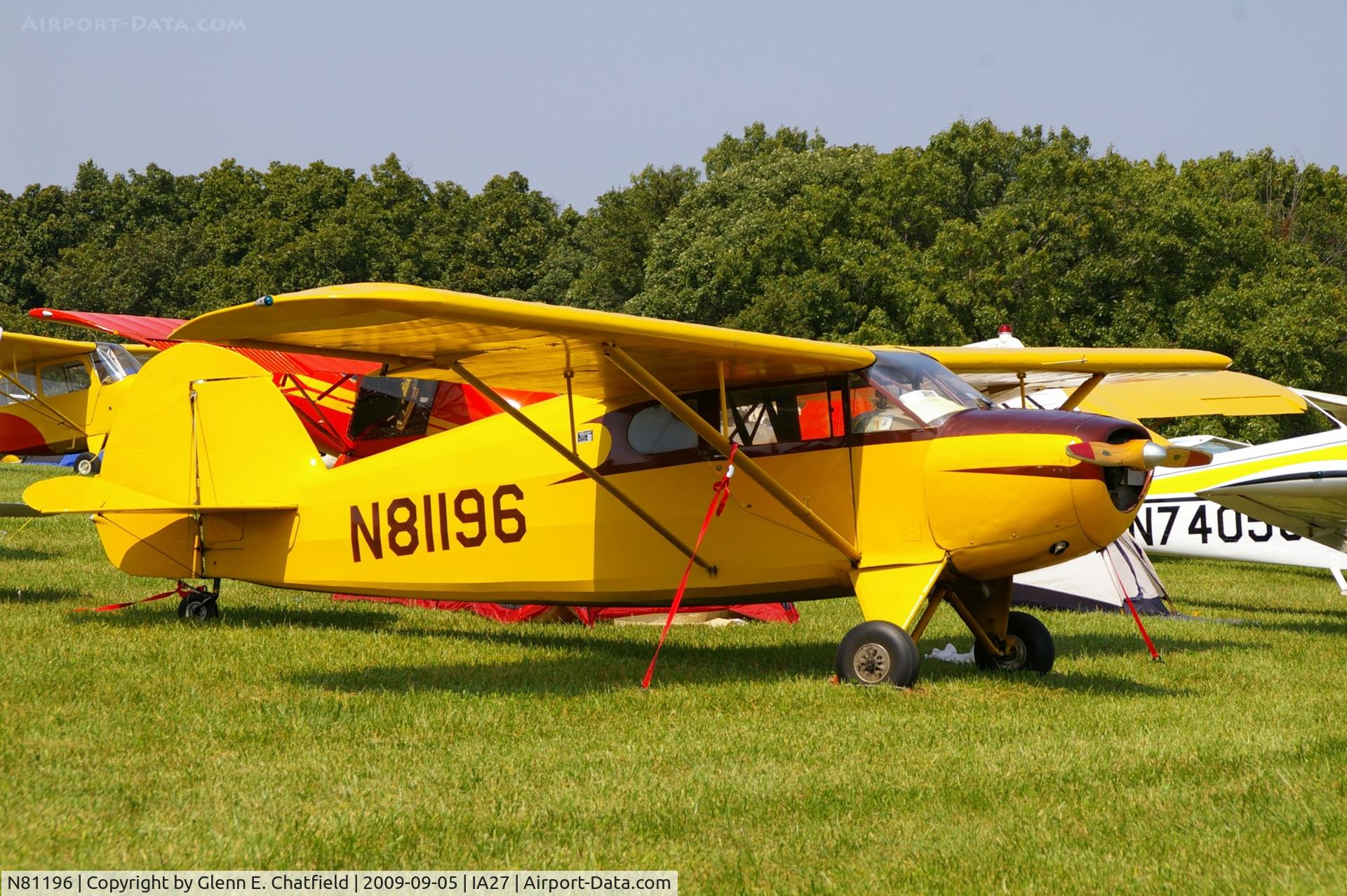 N81196, 1946 McClish Funk B85C C/N 324, At the Antique Airplane Association Fly In