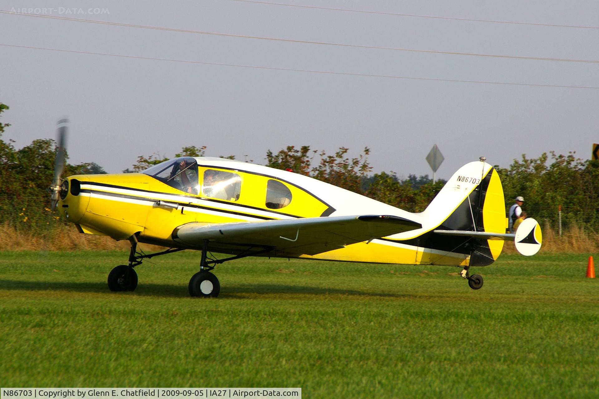 N86703, 1946 Bellanca 14-13 Cruisair Senior C/N 1064, At the Antique Airplane Association Fly In